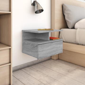 vidaXL Nachtkastjes 2 st zwevend 40x31x27 cm bewerkt hout, Huis en Inrichting, Slaapkamer | Nachtkastjes, Minder dan 45 cm, Verzenden