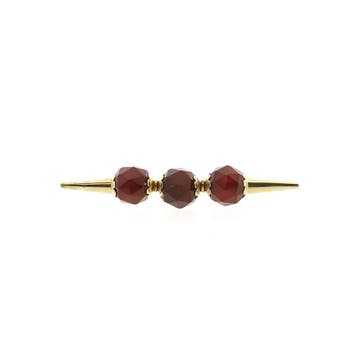 Vintage gouden broche met carneool, Gebruikt, Ophalen of Verzenden, Met edelsteen, Goud