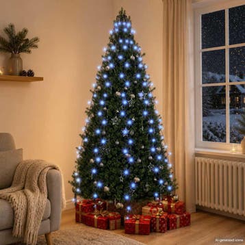 vidaXL Kerstboomverlichting met 210 LEDs blauw net 210 cm, Verzenden, Nieuw, Kunststof