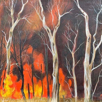 Raymond Bret-Koch (1902-1996) - Le Brasier - Incendies -, Antiek en Kunst