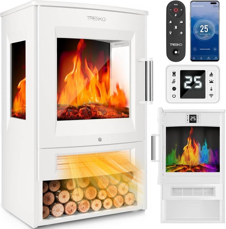 Sfeerhaard elektrisch - Elektrische haard - Met verwarming -, Huis en Inrichting, Haarden, Zo goed als nieuw, Verzenden