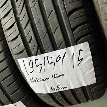 2 x Nokian Line 195-50-15 Zomerbanden 6,5mm, Gebruikt, 15 inch, Ophalen of Verzenden, Band(en)