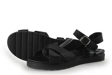 Manfield Sandalen in maat 42 Zwart, Verzenden, Zwart, Sandalen of Muiltjes, Zo goed als nieuw