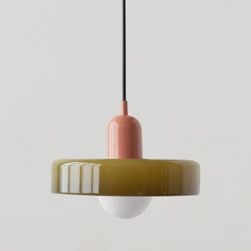 Nordic Bauhaus Hanglamp - Retro Glas & Kleurrijke Kap voor W, Verzenden, Nieuw