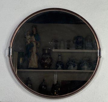 Wandspiegel - kunststof, Glas - Ronde rookglas spiegel met