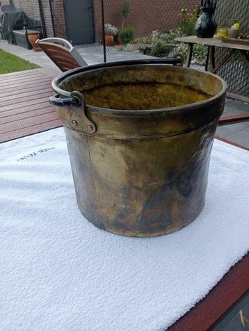 Emmer - Messing, Gietijzer - Antieke koperen ketel
