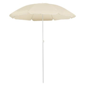 vidaXL Parasol met stalen paal 180 cm zandkleurig, Verzenden, Nieuw, 1 tot 2 meter