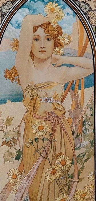 Marie Alphonse Mucha - “Eclat du jour, 1899”. Gesigneerd en