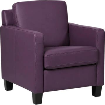 Leren fauteuil Smart - Toledo Aubergine (paars) - Poten, Huis en Inrichting, Fauteuils, Nieuw, Ophalen of Verzenden, Bohemian, Eigentijds, Modern, Retro
