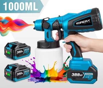 Draadloos Elektrisch Verfspuitpistool 1000 ml voor DIY, Hobby en Vrije tijd, Schilderen, Verzenden, Nieuw