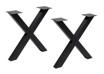 Set industriële X-poten, metaal, 72cm hoog, Overige plaatsen, Ophalen of Verzenden, Nieuw in verpakking, Stoel