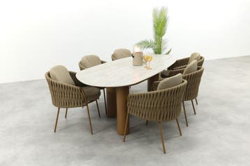4SO Molina/Estate 6-persoons organische (mango-vorm) tuinset, Tuin en Terras, Verzenden, Nieuw, Rvs, Tuinset