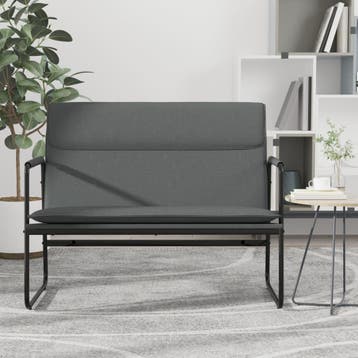 vidaXL Bankje 100x64x80 cm stof donkergrijs, Verzenden, Nieuw, Stof, Minder dan 150 cm