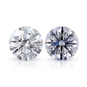 2 pcs Diamant (Natuurlijk) - 2.00 ct - Rond - D (kleurloos), Nieuw