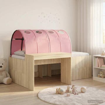 vidaXL Hoge Bed Frame met Bureau voor Kinderen 3 st Bewerkt, Verzenden, Nieuw, Bruin, Hout