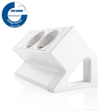 *WOONWINKEL* Bureau Stekkerdoos Wit 2x 230V + EGST® Snoer 3m, Verzenden, Nieuw