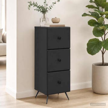 vidaXL Ladenkast Zwart 33 x 34,5 x 90 cm Bewerkt hout, Verzenden, Nieuw
