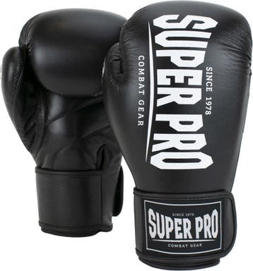 Super Pro Combat Gear Champ (kick)bokshandschoenen Zwart/Wit, Ophalen of Verzenden, Gebruikt