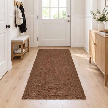 vidaXL Gebied Tapijt Grijs 80 x 250 cm Jute, Verzenden, Nieuw, Grijs