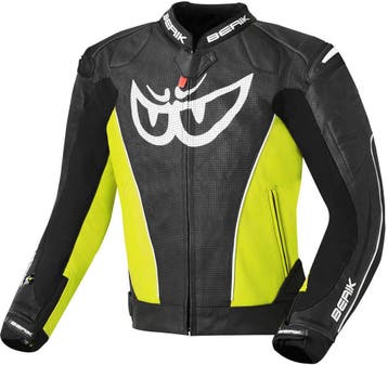 Berik Street Zwart Geel Leren Motorjas, Motoren, Kleding | Motorkleding, Nieuw met kaartje, Jas | leer, Berik, Heren