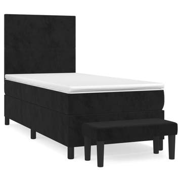Bankje Fluweel Zwart 70cm | Retourdeal 93% Korting, Eenpersoons, Wit, Nieuw, Ophalen of Verzenden