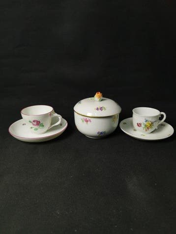 MeissenNymphenburg e Wien - Zuccheriera e 2 set da moka -