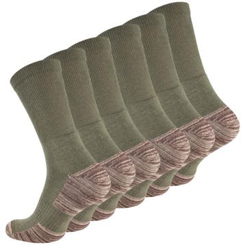 6 Paar - Outdoor Wandelsokken met Extra Demping - Groen, Verzenden, Nieuw