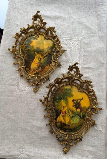 Fotolijst (2) - Messing - Rococo verguld bronzen lijst