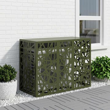 vidaXL Airconditioner hoes Olijfgroen 110 x 50 x 80 cm Staal, Verzenden, Nieuw