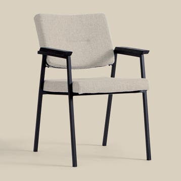 *WOONWINKEL* Bodio Elva Zand Eetkamerstoel Met Armleuningen, Huis en Inrichting, Stoelen, Verzenden, Nieuw, Stof