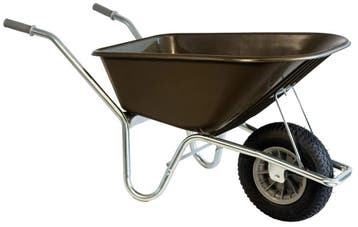 Klus-, Tuinkruiwagen 100L - Verzinkt - Kastanjebruin, Tuin en Terras, Kruiwagens, Eenwielig, Hummer, Verzenden, Nieuw