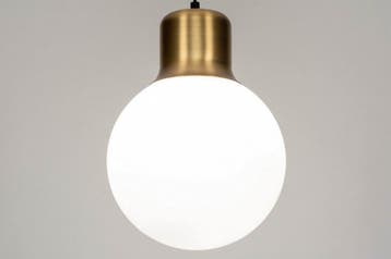Rietveld Hanglampen - Wit, Goud - Glas, Metaal, Huis en Inrichting, Lampen | Hanglampen, Verzenden, Nieuw