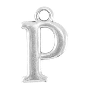 DQ bedel Letter P - Antiek Zilver 15,5 x 9,5 mm oogje: va..., Ophalen of Verzenden, Nieuw, Bedel