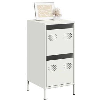 vidaXL Dressoir 35x39x73,5 cm koudgewalst staal wit, Verzenden, Nieuw, Metaal