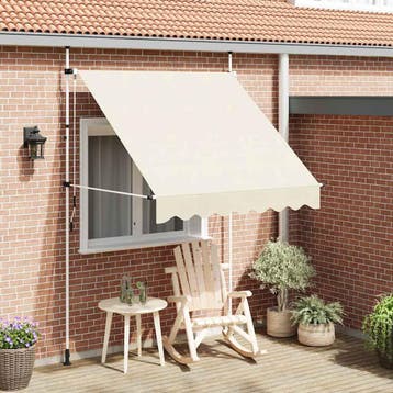 vidaXL Luifel handmatig uittrekbaar 200 cm crème, Verzenden, Nieuw