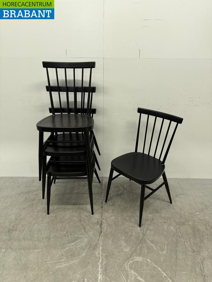 Bolero Windsor Zwart Aluminium Stoelen (4 stuks) stapelbaar, Zakelijke goederen, Horeca | Meubilair en Inrichting, Nieuw zonder verpakking