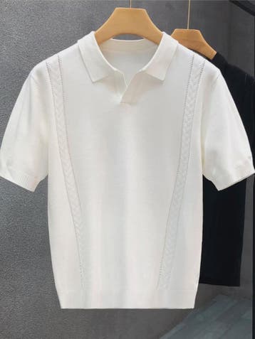 Luxe Gebreide Polo Heren - Zomer Ice Silk Korte Mouw, Verzenden, Nieuw