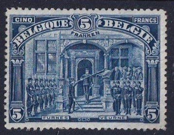 België 1915 - 5F Veurne - FRANKEN - OBP/COB 147, Gestempeld