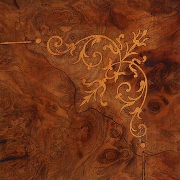 Blonde notenhouten credenza met kwartronde zijkasten ca 1850, Antiek en Kunst, Ophalen of Verzenden