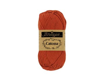 Scheepjes Catona - 10g - 388 Rust - Haakgaren / Breigaren, Ophalen of Verzenden, Nieuw, Breien of Haken, Wol of Garen