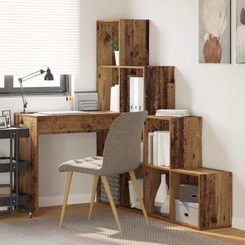 vidaXL Hoekbureau Oud Hout 101,5 x 149,5 x 149,5 cm Bewerkt, Verzenden, Nieuw
