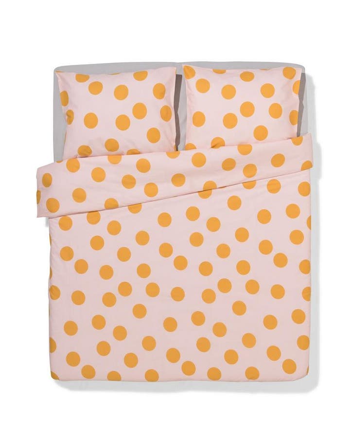 HEMA Dekbedovertrek 240x200/220cm zacht katoen stippen roze, Huis en Inrichting, Slaapkamer | Beddengoed, Nieuw, Verzenden