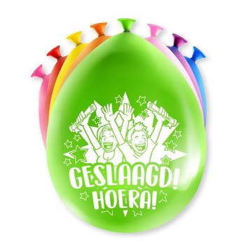 8 Party Ballonnen Geslaagd, Ophalen of Verzenden, Nieuw