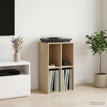 vidaXL Platenkast Sonoma Eiken 44,5 x 36,5 x 74,5 cm Bewerkt, Huis en Inrichting, Verzenden, Nieuw