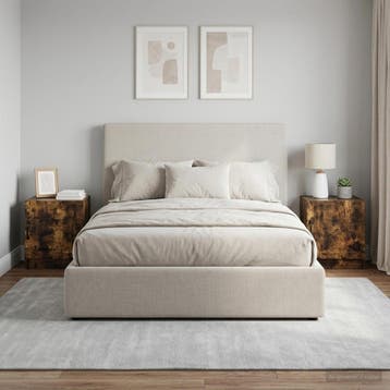 vidaXL Nachtkastje 2 st Gerookt eiken 43 x 34,5 x 47 cm, Minder dan 45 cm, Verzenden, Nieuw, Minder dan 55 cm
