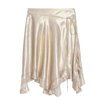 Zadig & Voltaire • rok Jetos satin gold • 32 (FR34), Kleding | Dames, Zadig & Voltaire, Verzenden, Nieuw, Maat 34 (XS) of kleiner