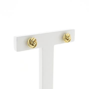 Vintage gouden knoop oorstekers (Oorbellen), Ophalen of Verzenden, Gebruikt, Goud, Goud