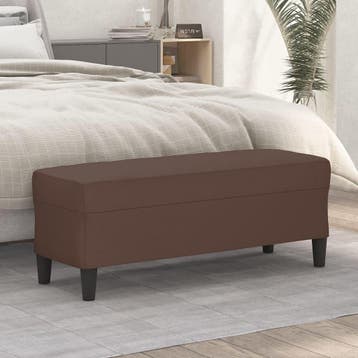 vidaXL Bankje 100x35x41 cm kunstleer bruin, Verzenden, Nieuw, Leer, Minder dan 150 cm