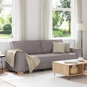 vidaXL 3-Zits Sofa Taupe 220 cm Stof, Verzenden, Nieuw, Driepersoons, Stof