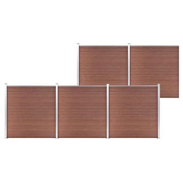 vidaXL Schutting 872x186 cm HKC bruin, Verzenden, Nieuw, Hout
